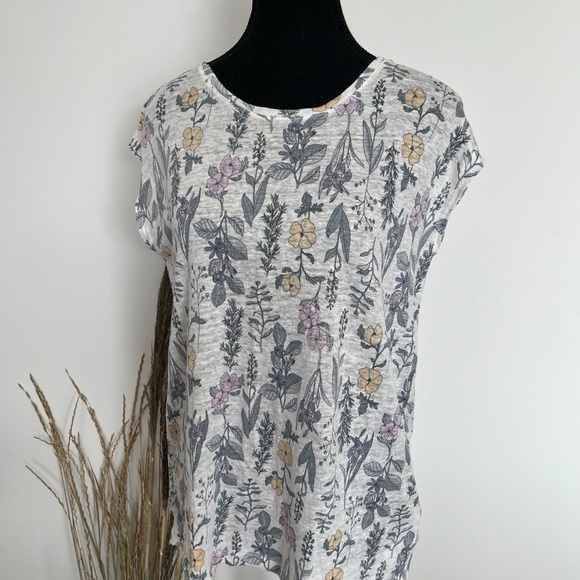 Rachel Ashwell 100% linen Floral Print Women's Top - Multicolor - Picture 2 of 5